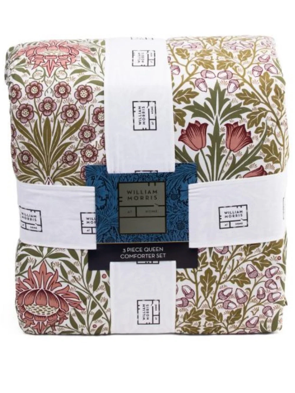 William Morris Pink & Green Floral Comforter Set